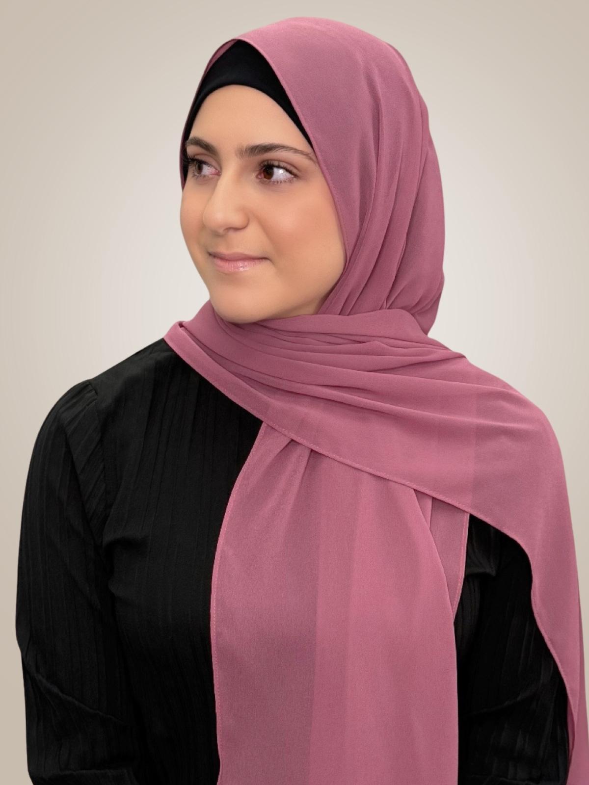 Modish Girl Luxury Chiffon Hijab-Wild Rose