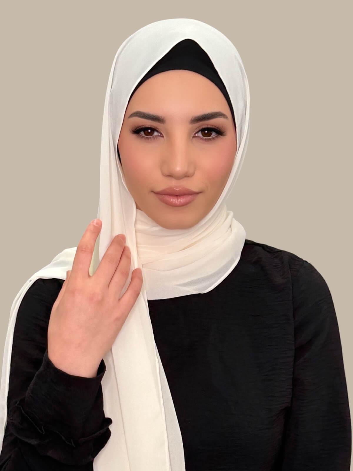 Luxury Chiffon Hijab-Buttermilk
