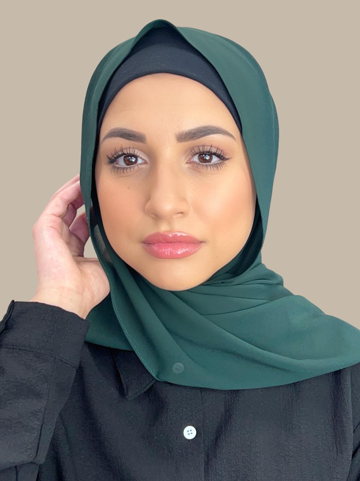 Classic Chiffon Hijab-Dark Green