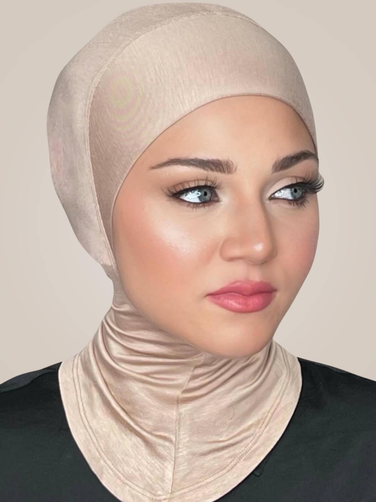 Premium Jersey Full Coverage Underscarf-Warm Taupe