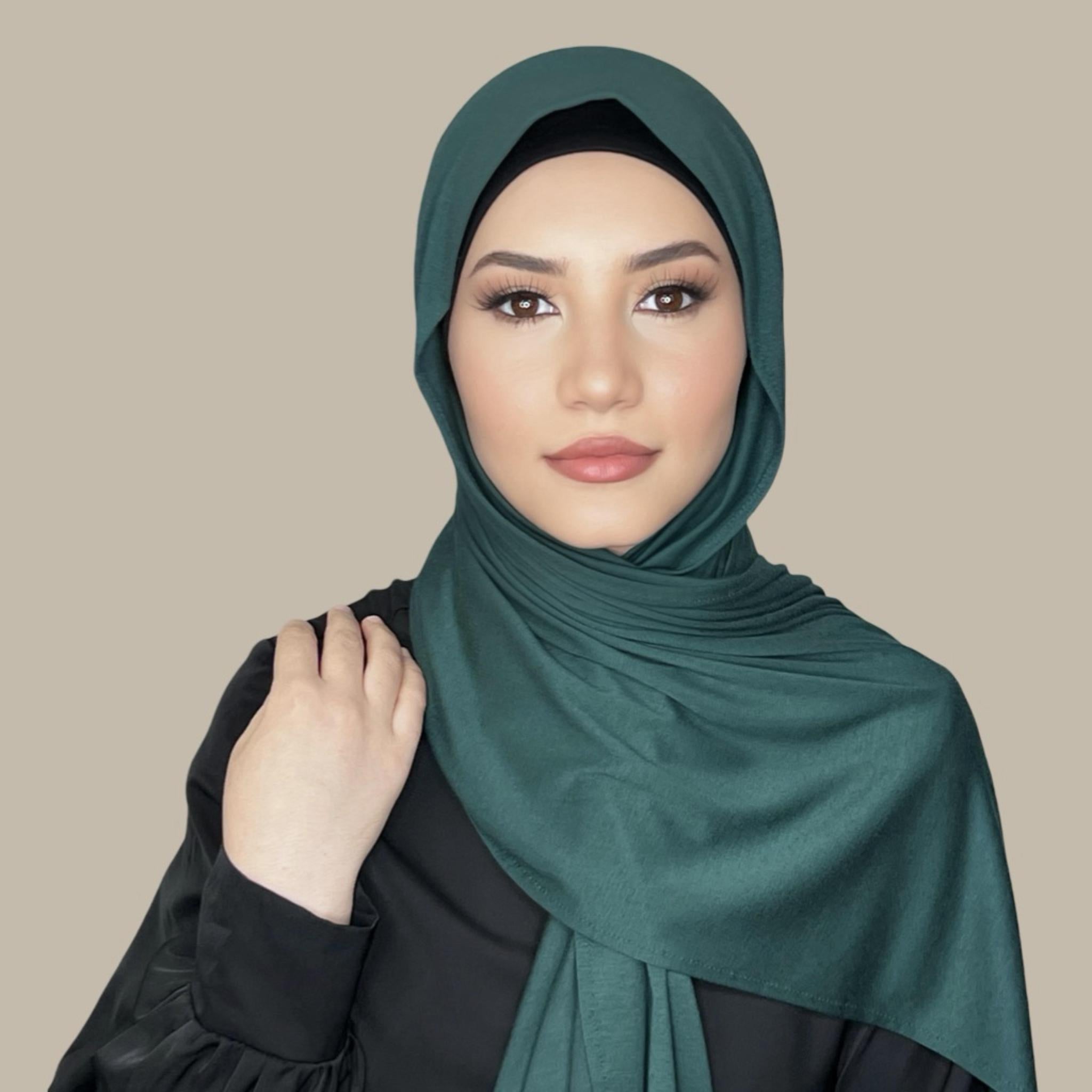 Classic Jersey Hijab-Deep Green