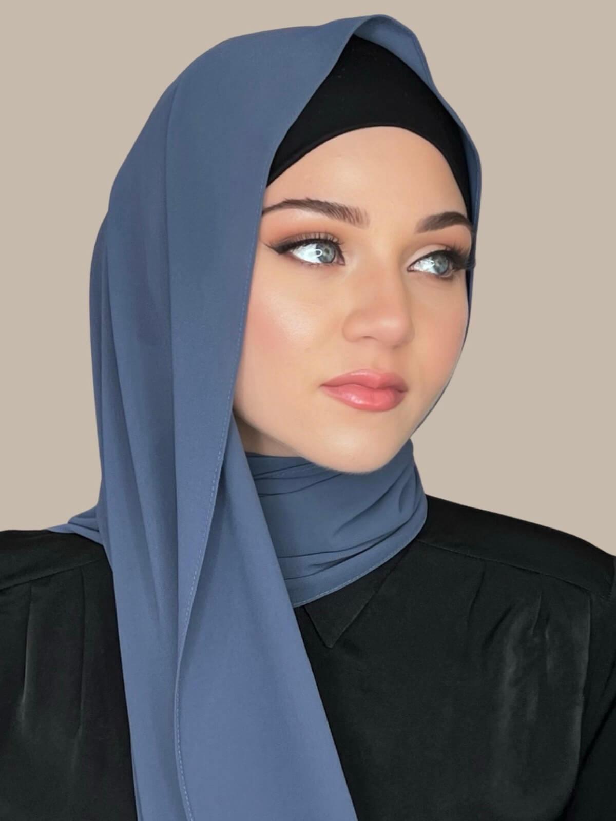 Classic Chiffon Hijab-Dodger Blue