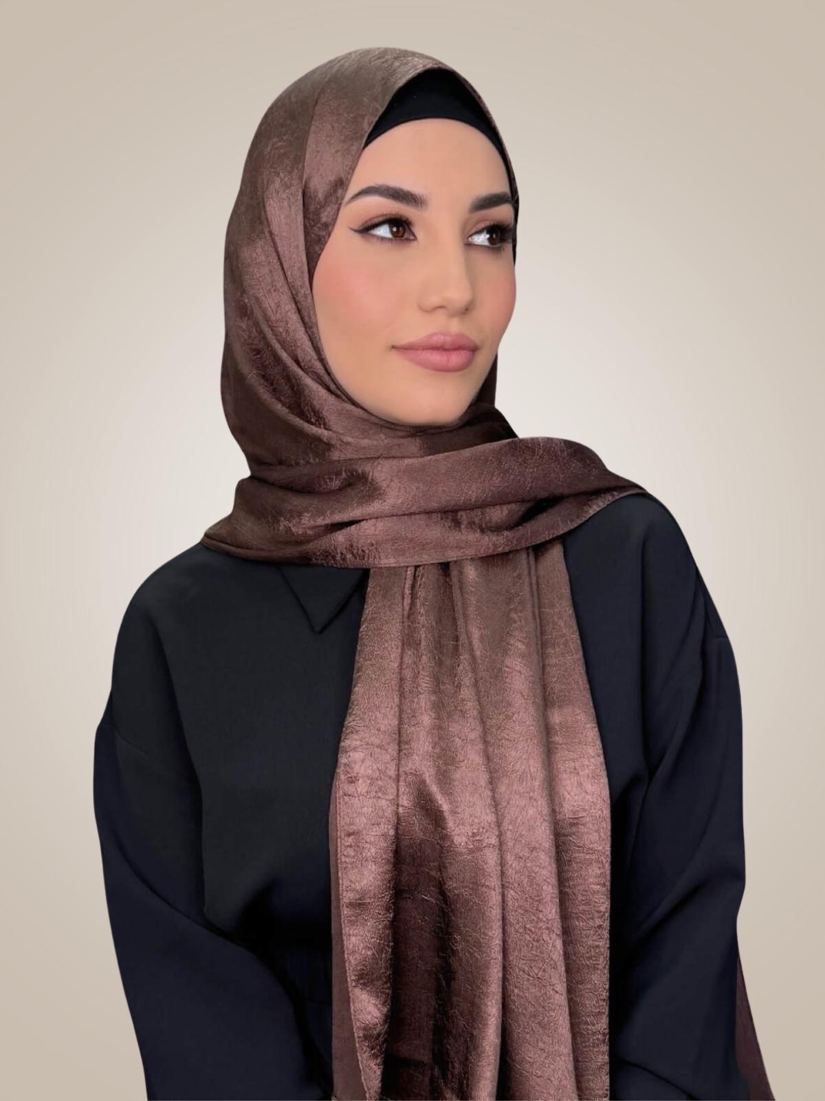 Classic Satin Hijab-Cocoa Dusk