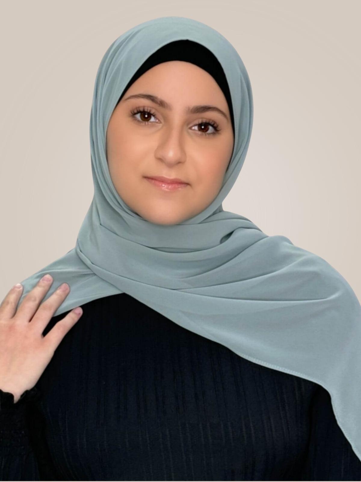 Modish Girl Luxury Chiffon Hijab-Stone Green