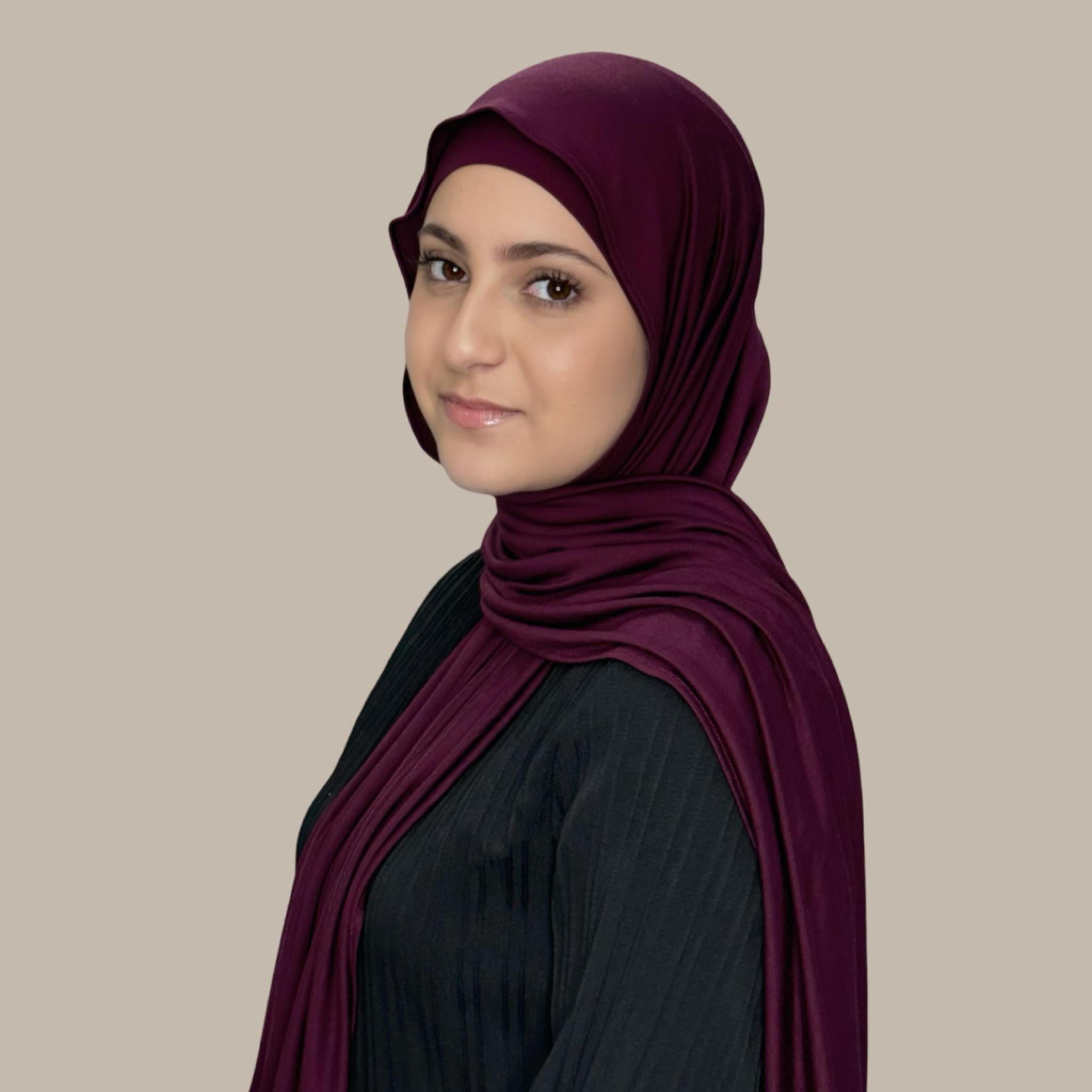 Modish Girl Premium Jersey Hijab-Wine