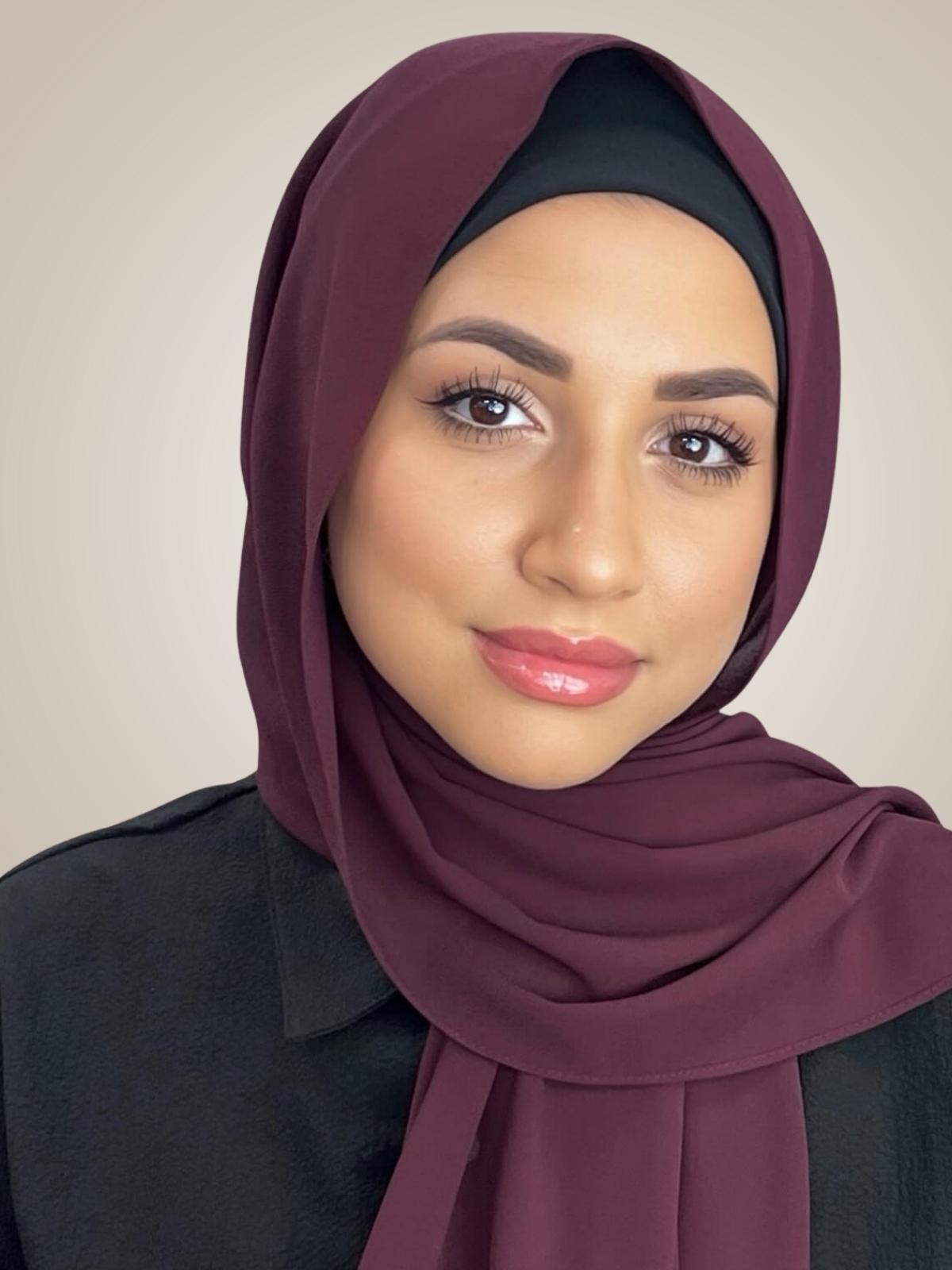 Classic Chiffon Hijab-Dark Mulberry