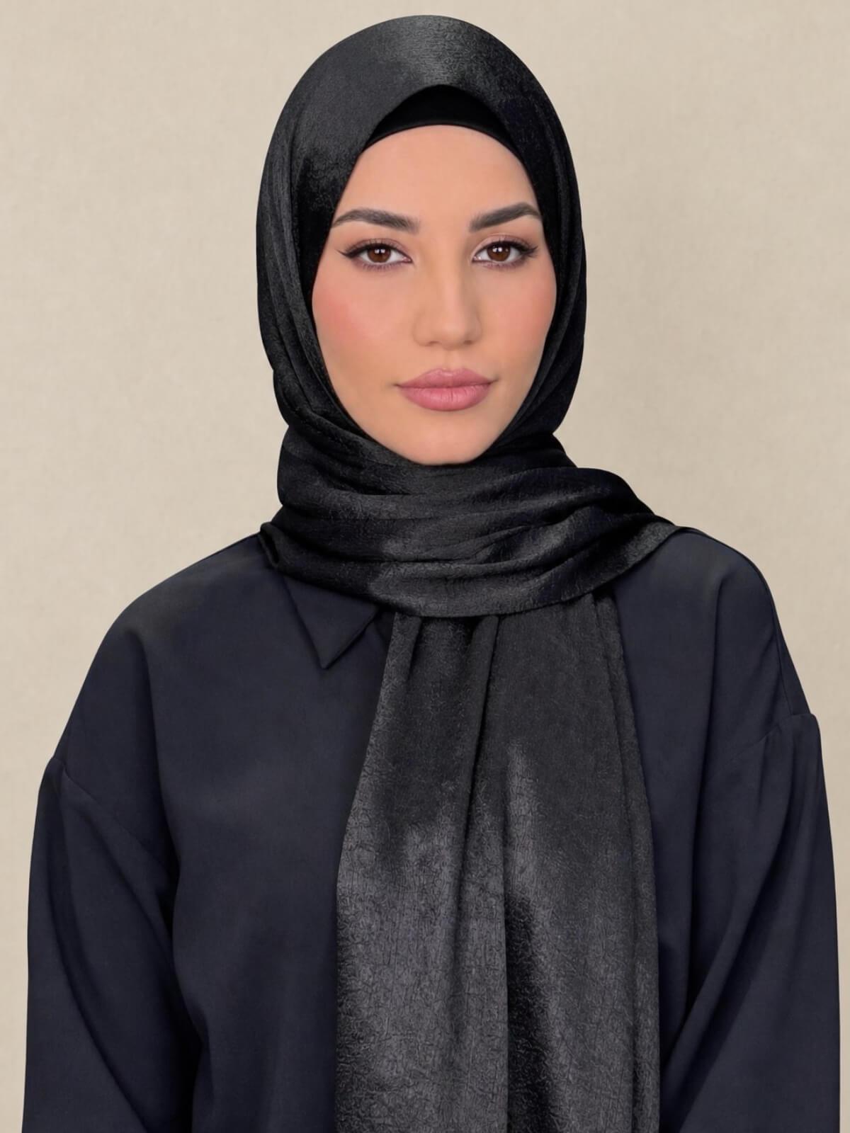 Classic Satin Hijab-Black