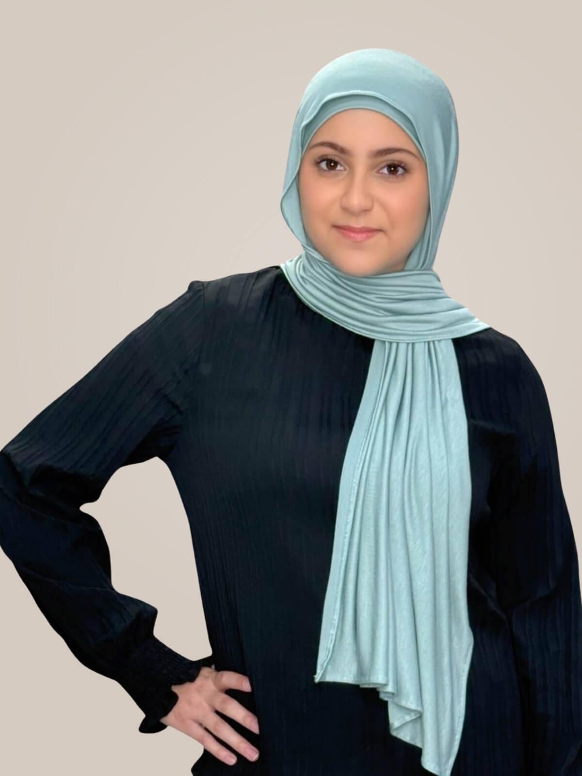 Modish Girl Premium Jersey Hijab-Pale Cyan