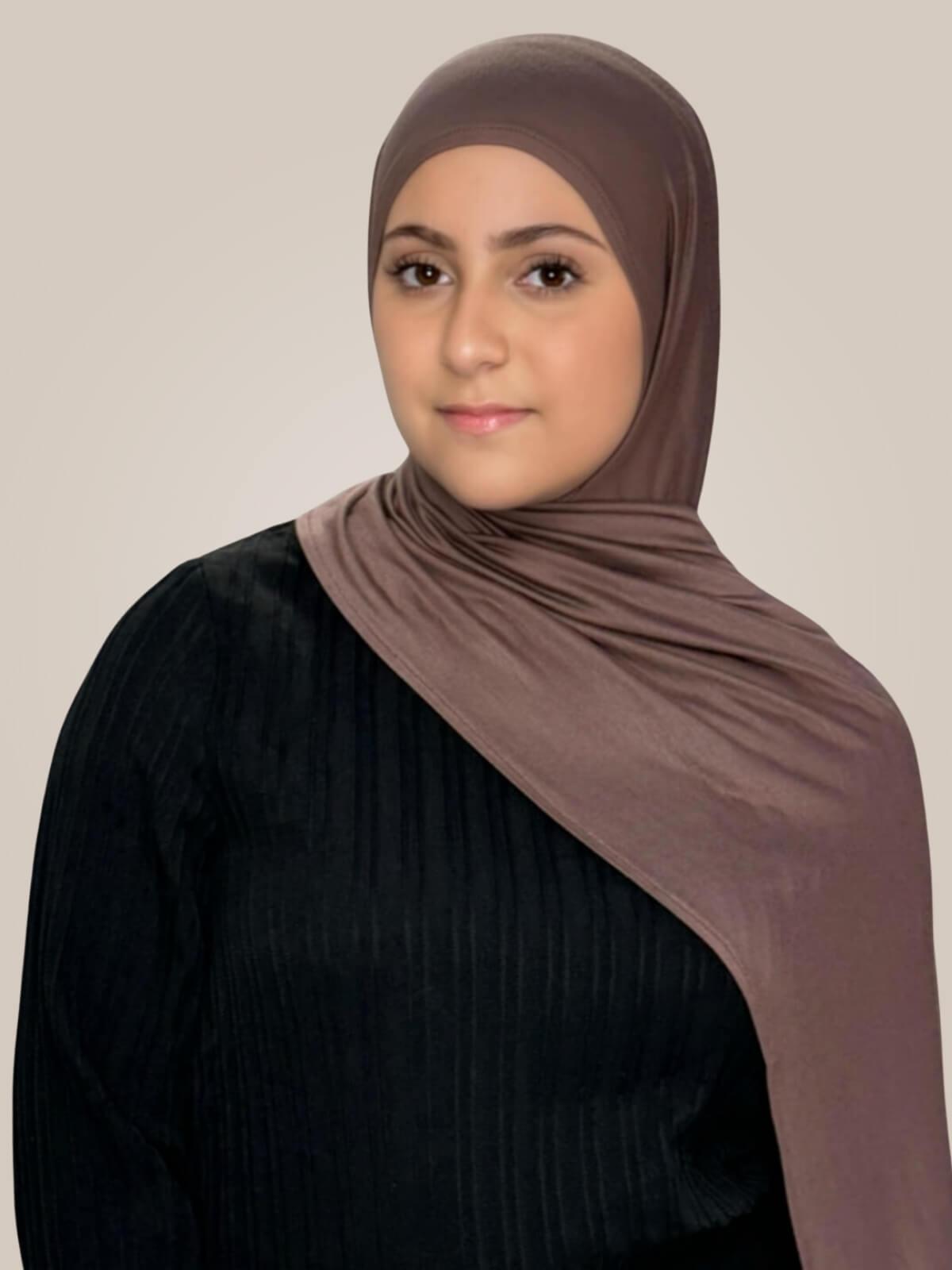 Modish Girl Pre-Sewn Jersey Hijab-Mocha Brown