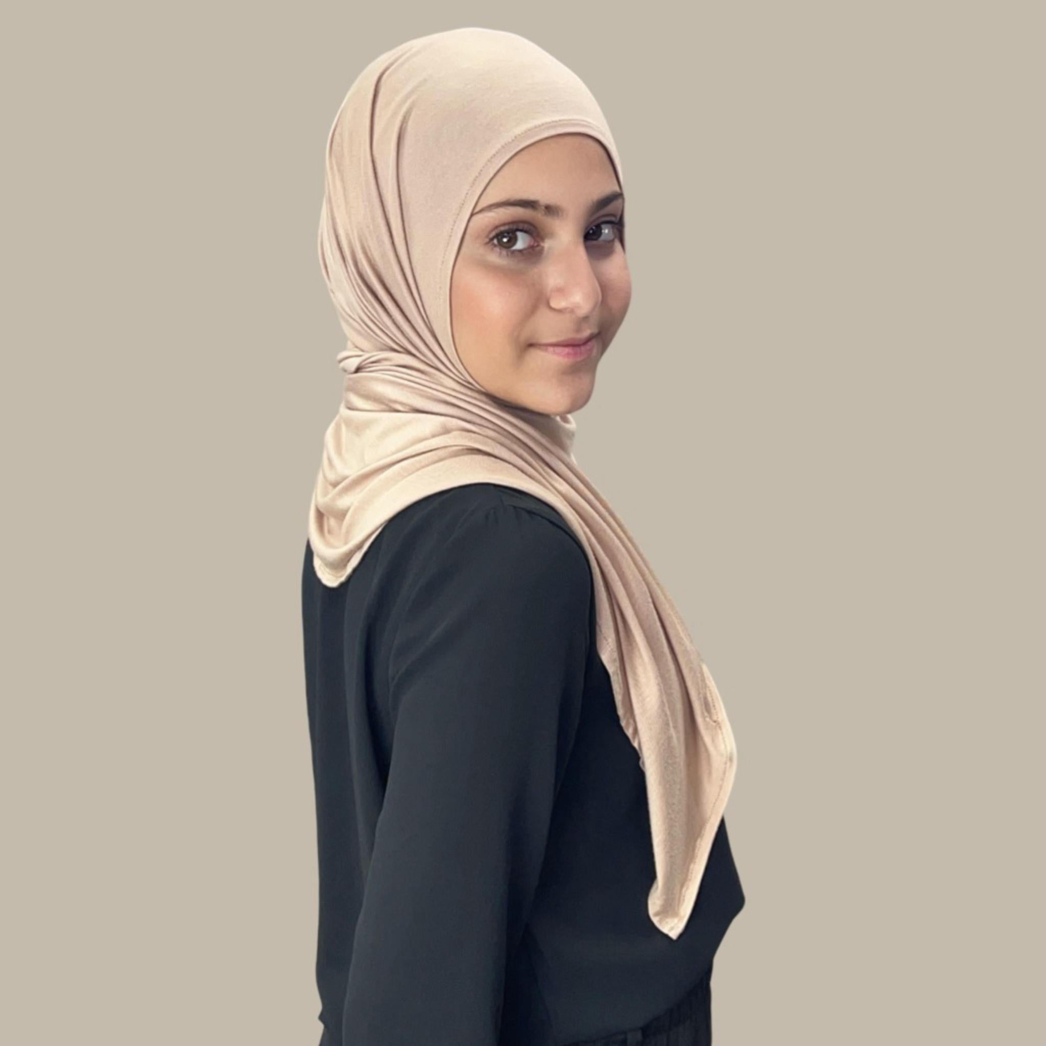 Modish Girl Pre-Sewn Jersey hijab-Warm Taupe