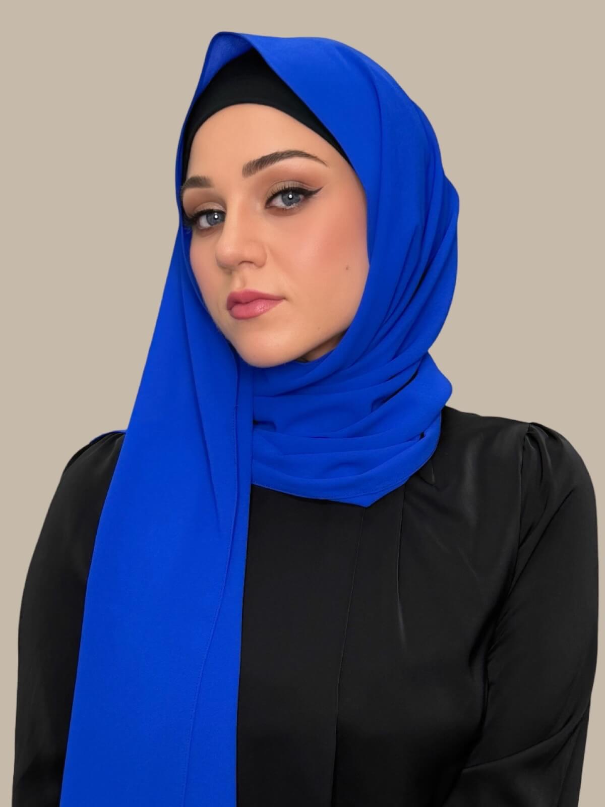 Classic Chiffon Hijab-Royal Blue
