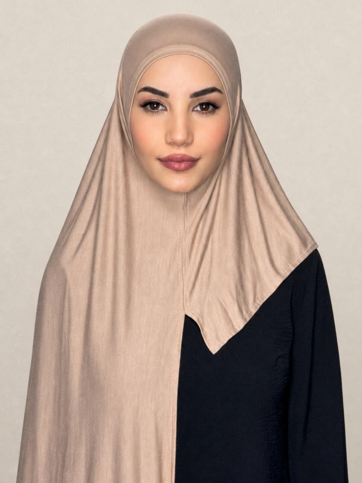 Pre-Sewn Jersey Hijab-Warm Taupe