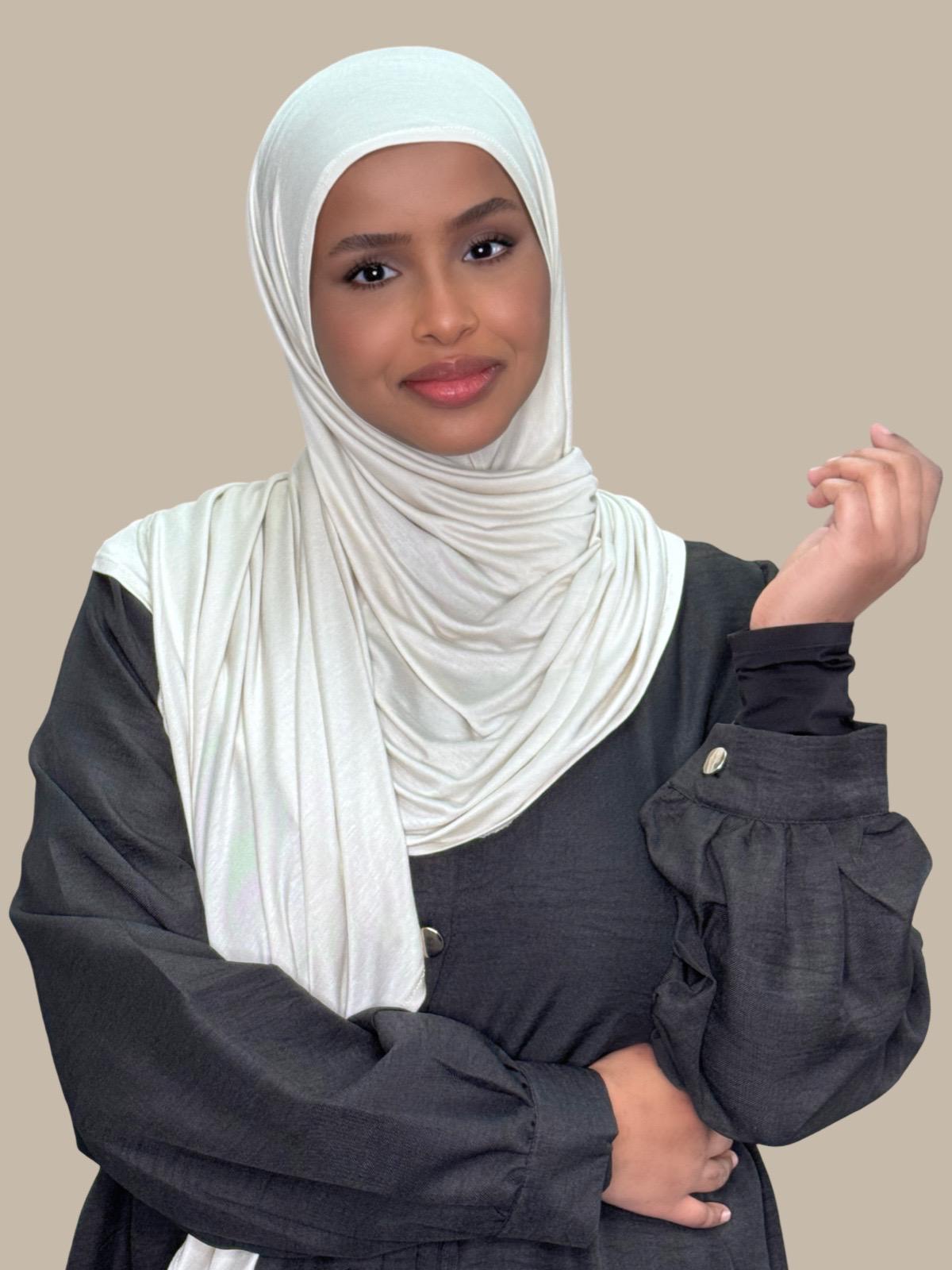 Pre-Sewn Jersey Hijab-Ivory