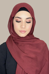 Cotton Modal Hijab-Jam Red