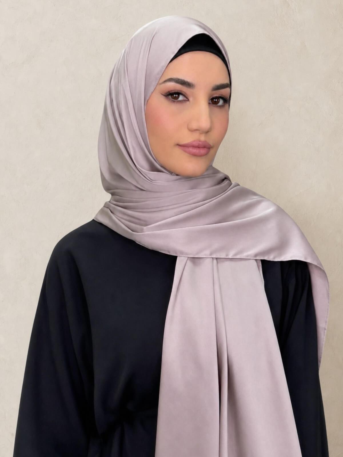 Premium Satin Hijab-Muted Mink