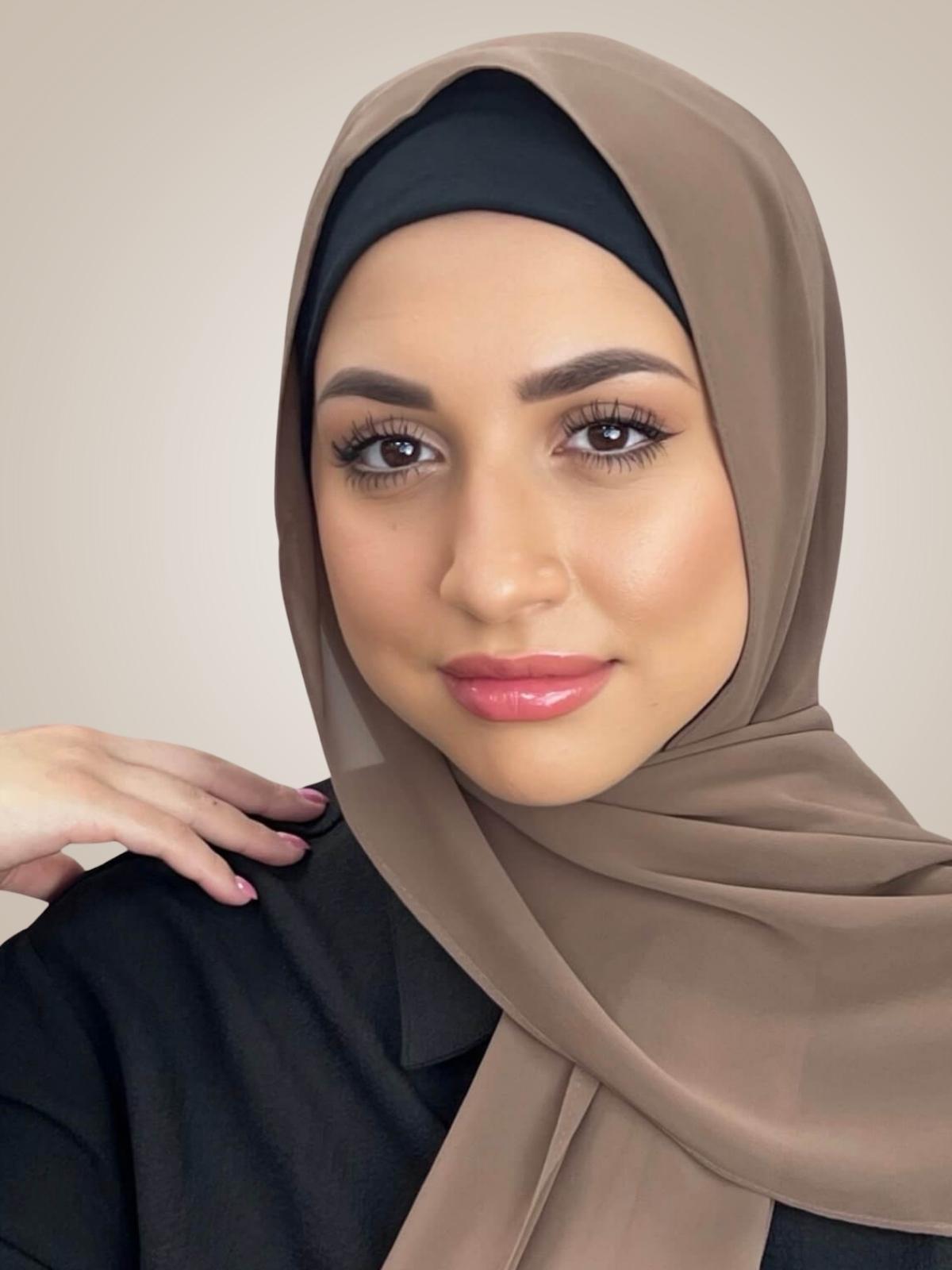 Luxury Chiffon Hijab-Walnut Brown
