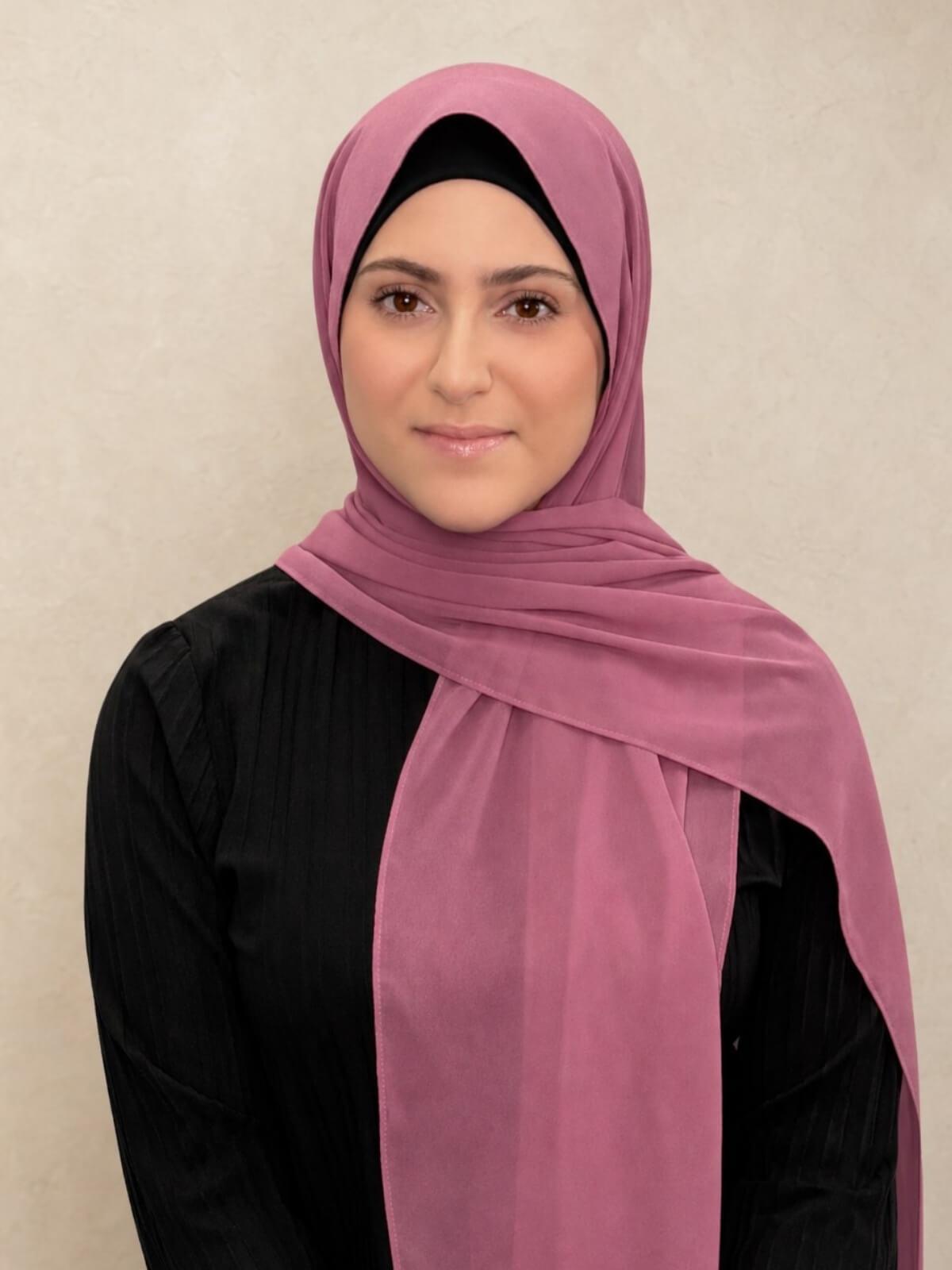 Modish Girl Luxury Chiffon Hijab-Wild Rose