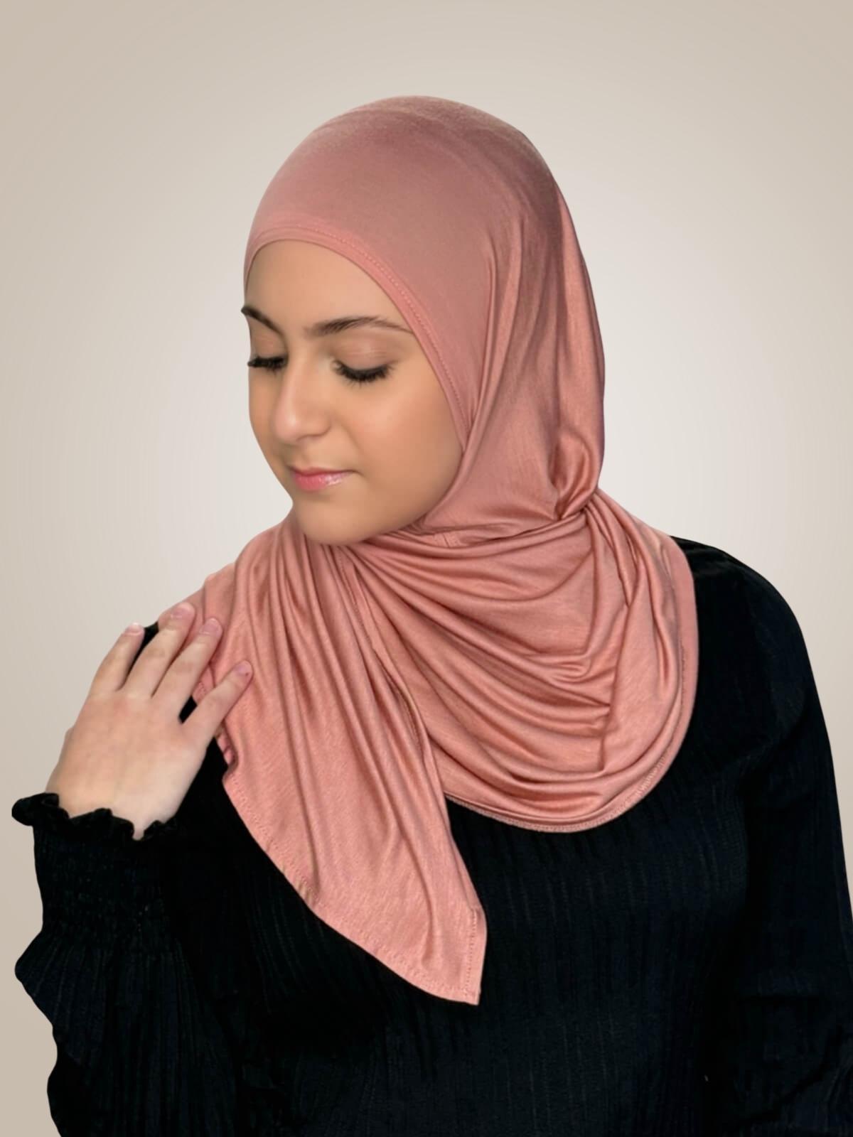 Modish Girl Pre-Sewn Jersey Hijab-Wood Rose