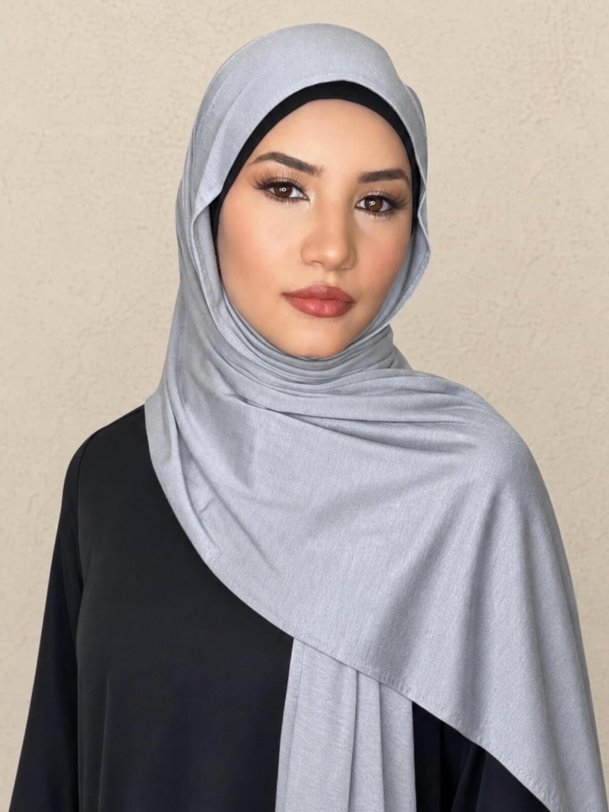 Classic Jersey Hijab-Steel Grey