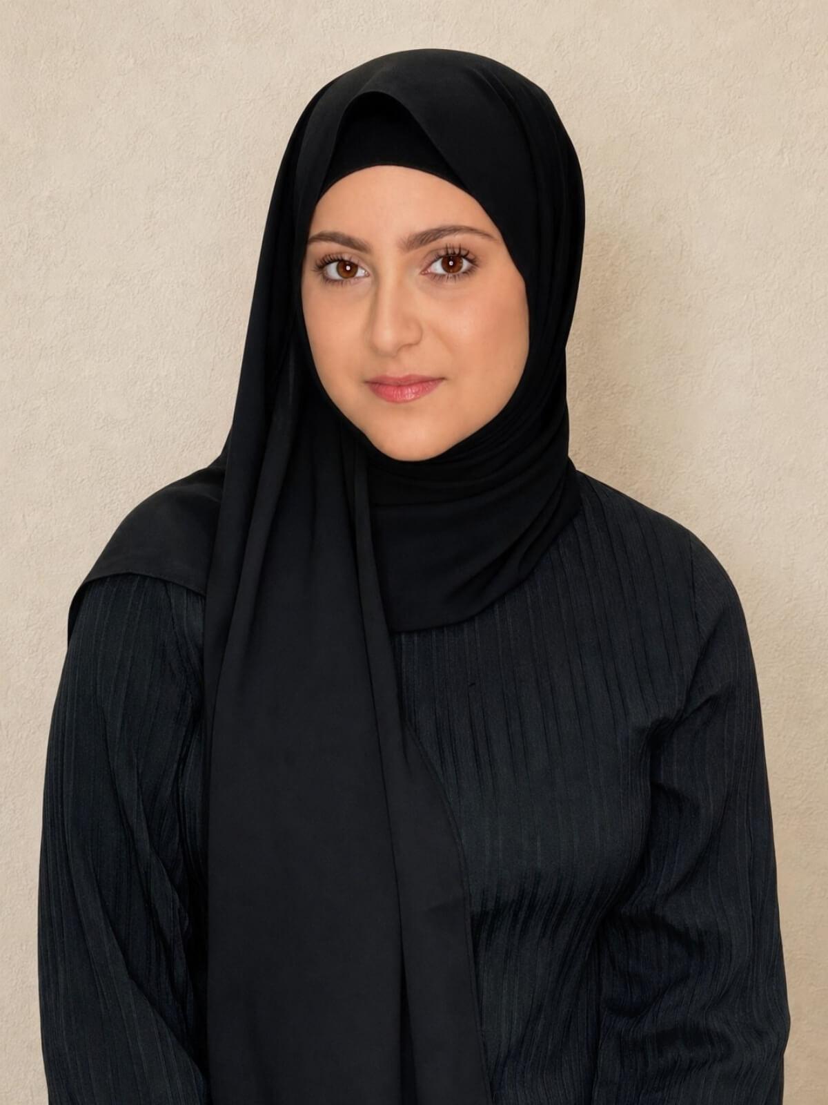 Modish Girl Matching Chiffon Hijab Set-Black