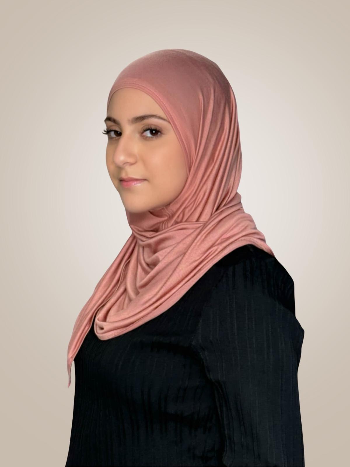 Modish Girl Pre-Sewn Jersey Hijab-Wood Rose