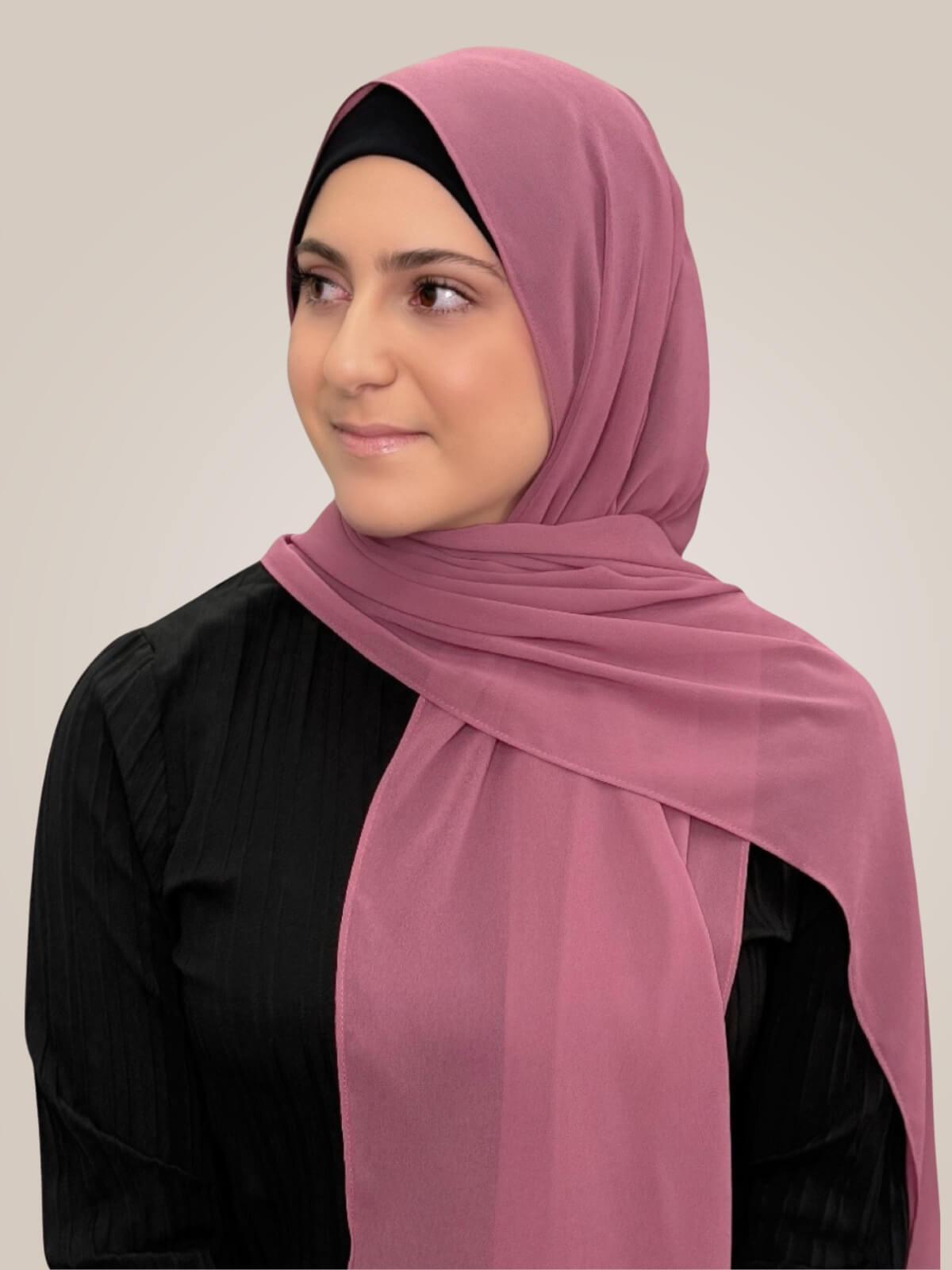 Modish Girl Luxury Chiffon Hijab-Wild Rose