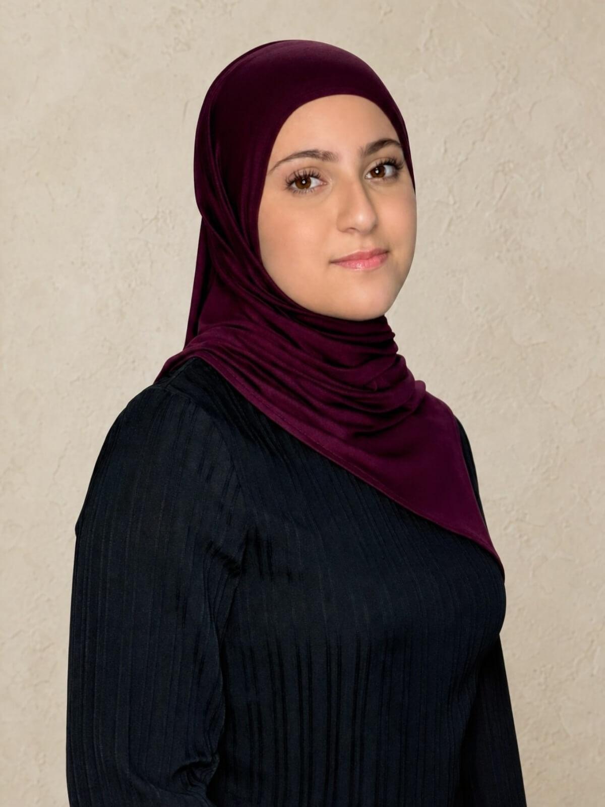 Modish Girl Pre-Sewn Jersey Hijab-Wine