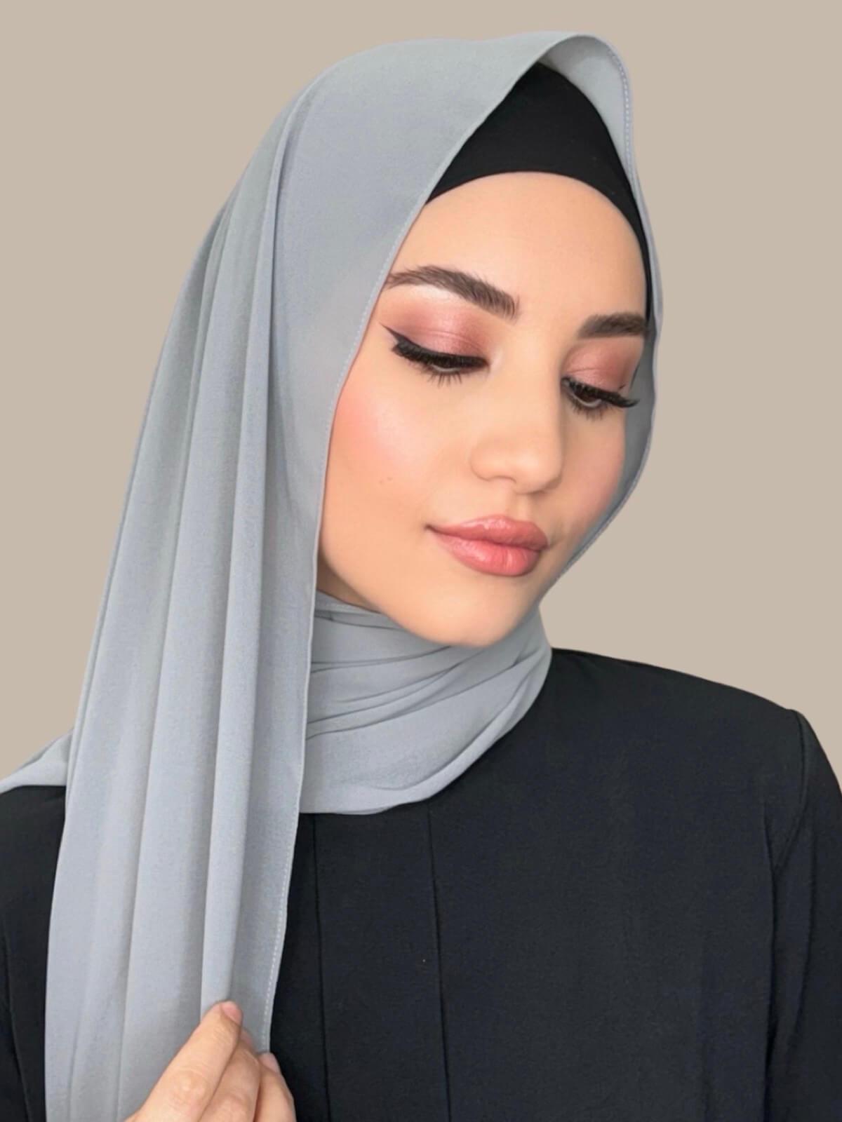 Classic Chiffon Hijab-Dolphin Grey