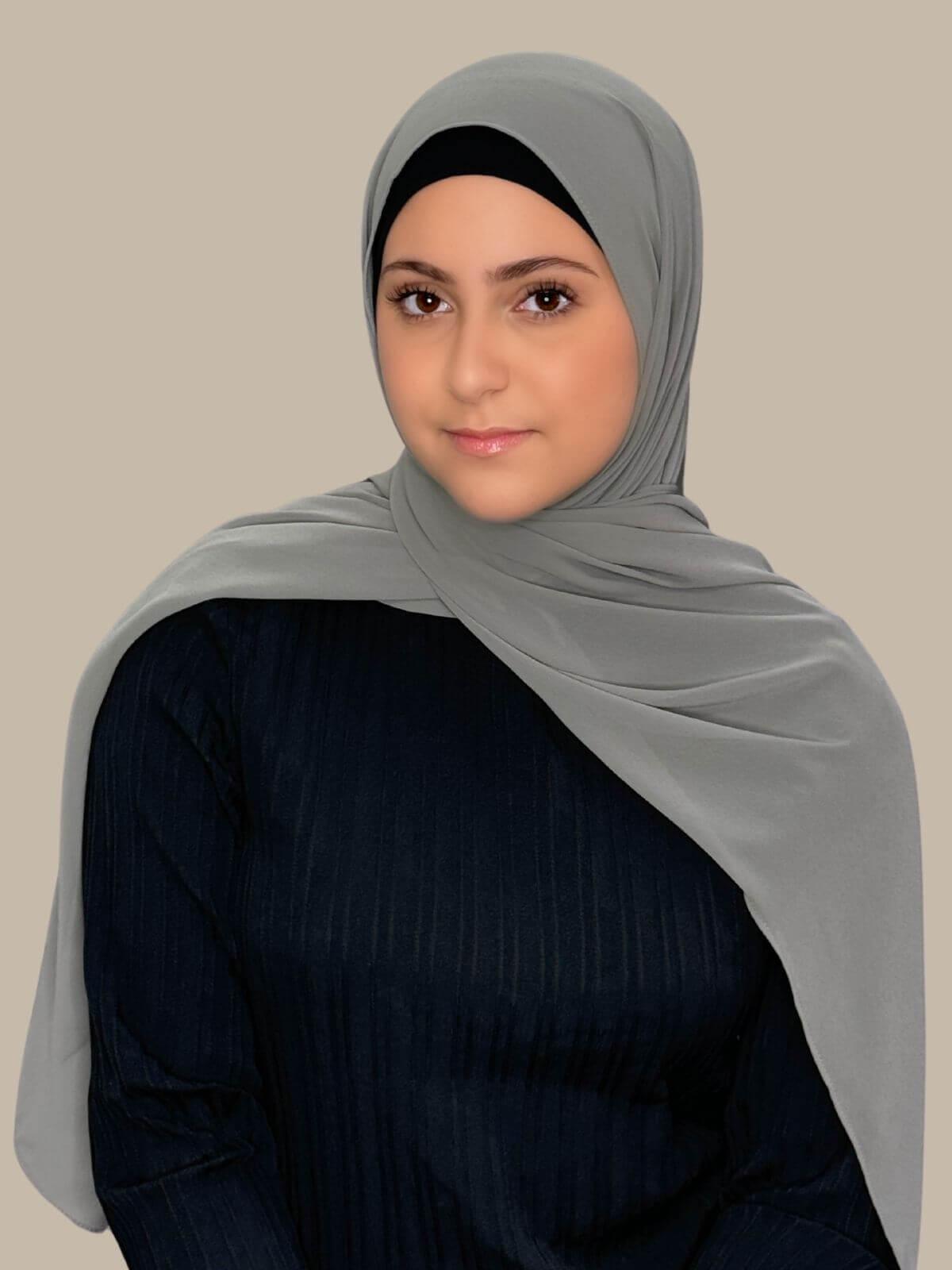 Modish Girl Luxury Chiffon Hijab-Frost Grey