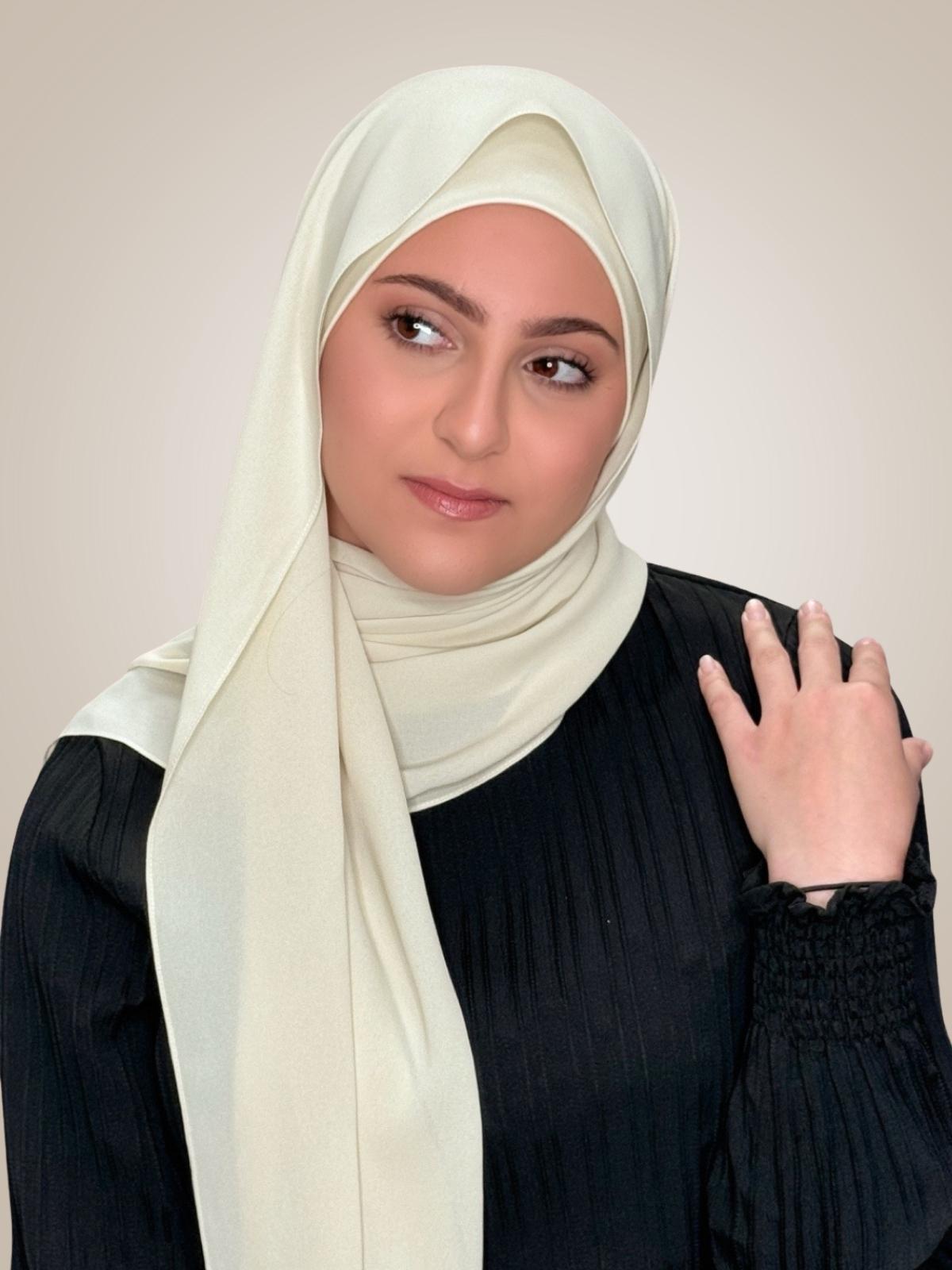 Modish Girl Matching Chiffon Hijab Set-Royal Beige