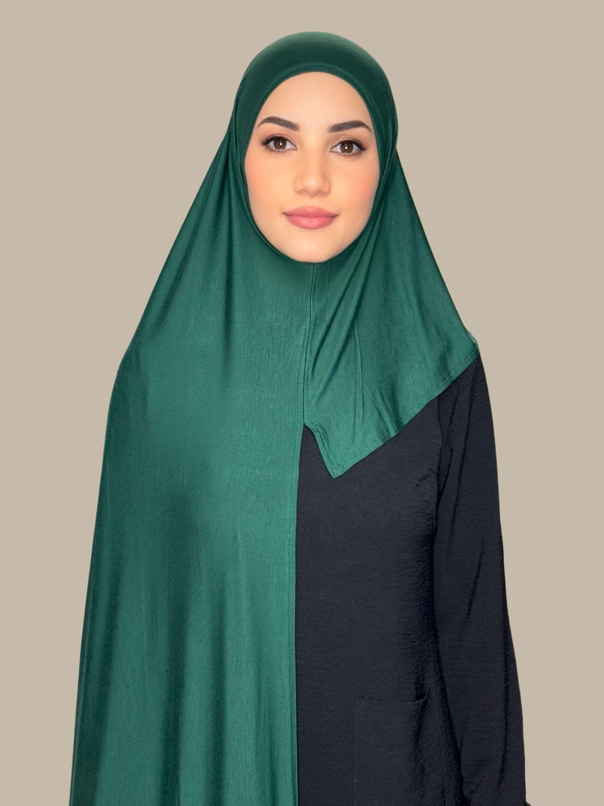 Pre-Sewn Jersey Hijab-Forrest Green