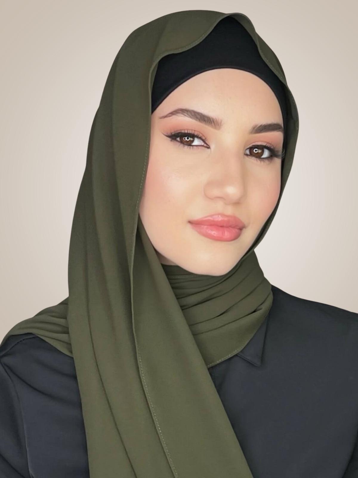 Classic Chiffon Hijab-Uniform Green