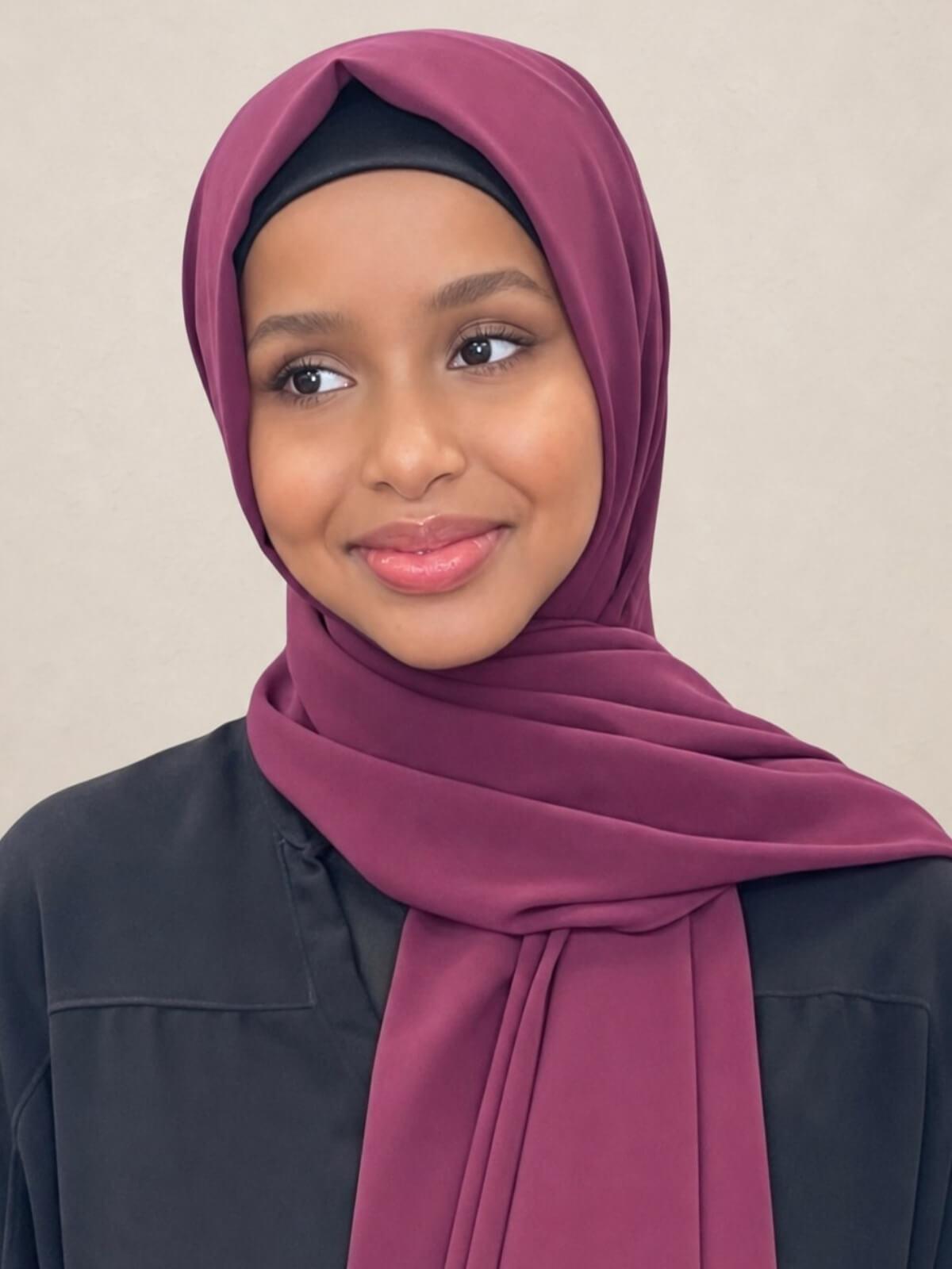 Luxury Chiffon Hijab-Wine