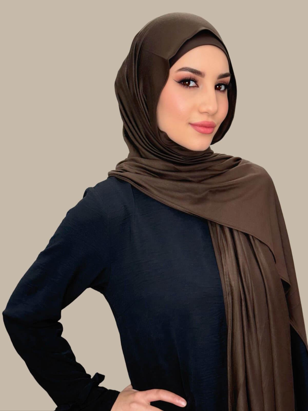 Premium Jersey hijab-Chocolate Brown