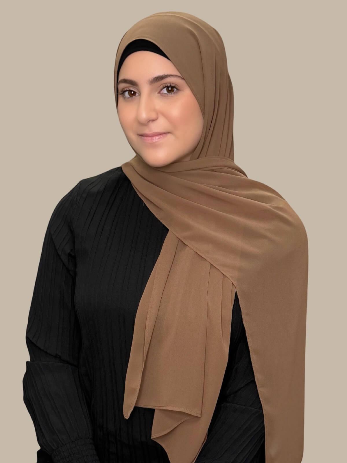 Modish Girl Luxury Chiffon Hijab-Walnut Brown