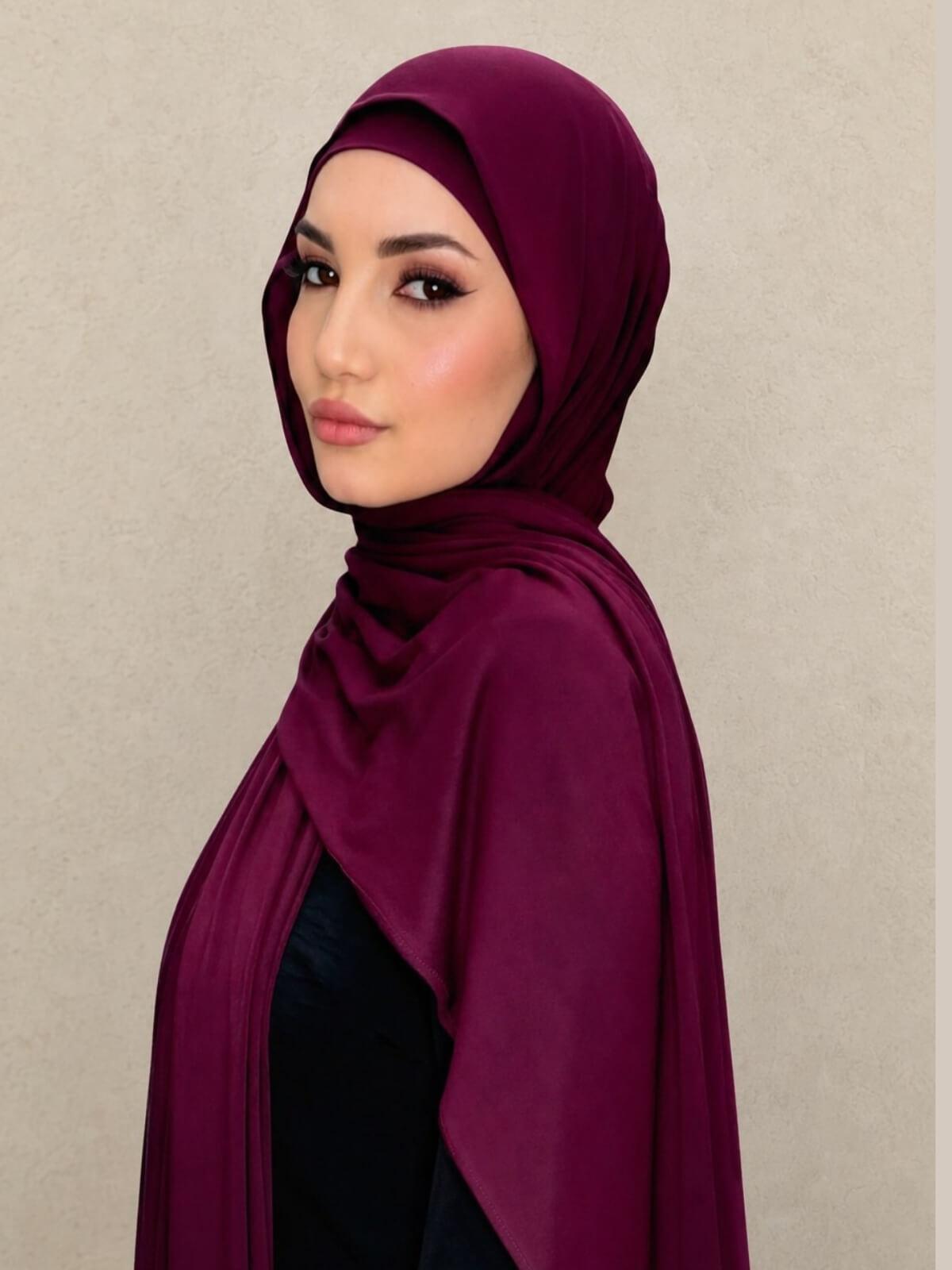 Premium Jersey hijab-Wine