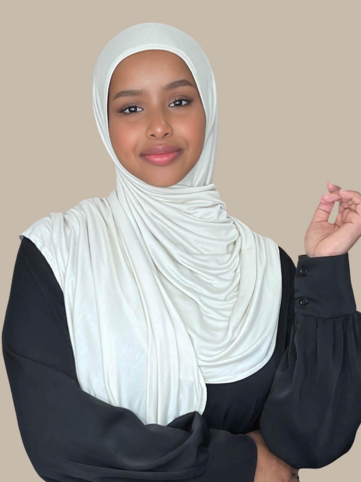 Pre-Sewn Jersey Hijab-Ivory