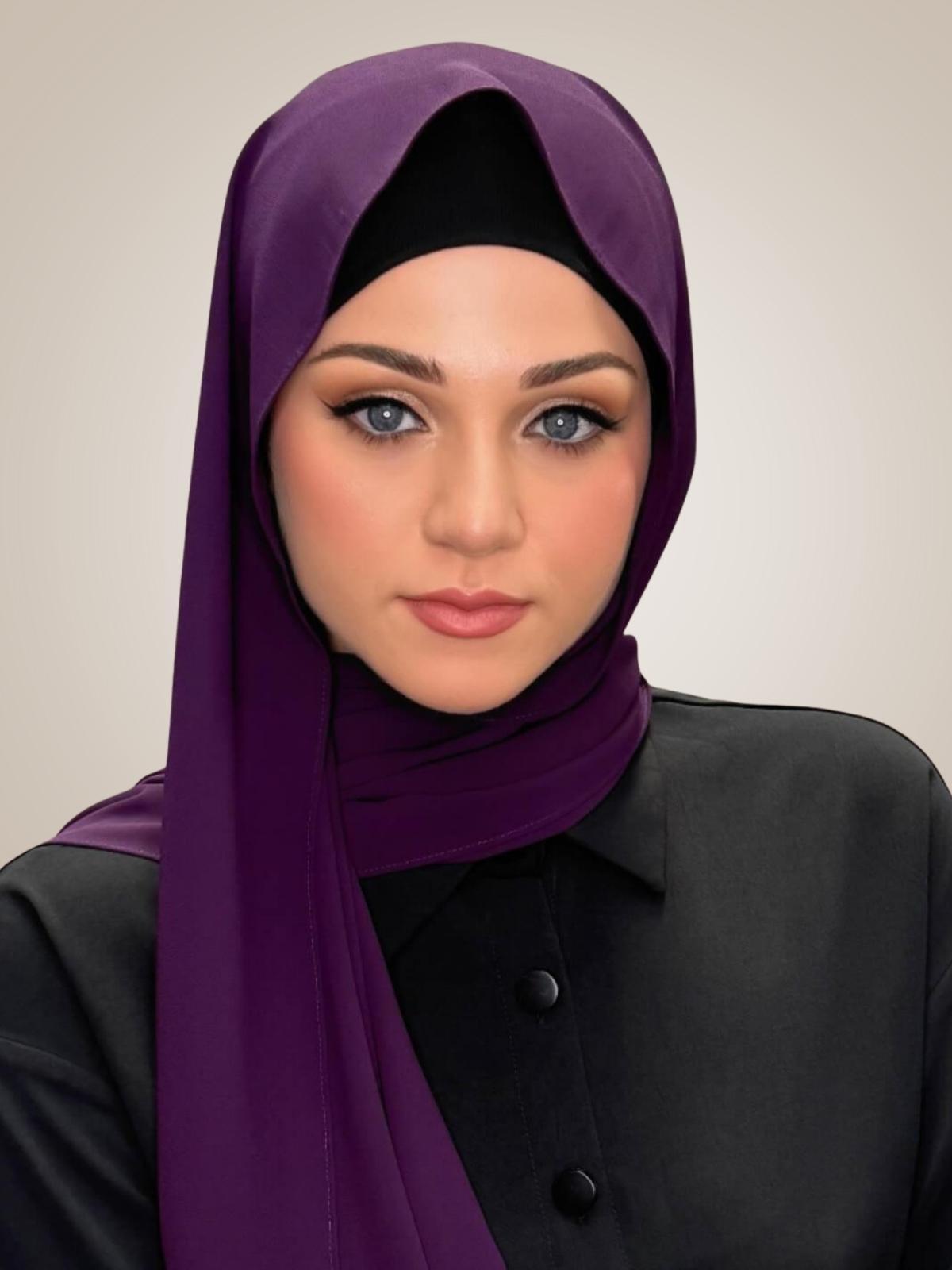 Classic Chiffon Hijab-Plum Purple