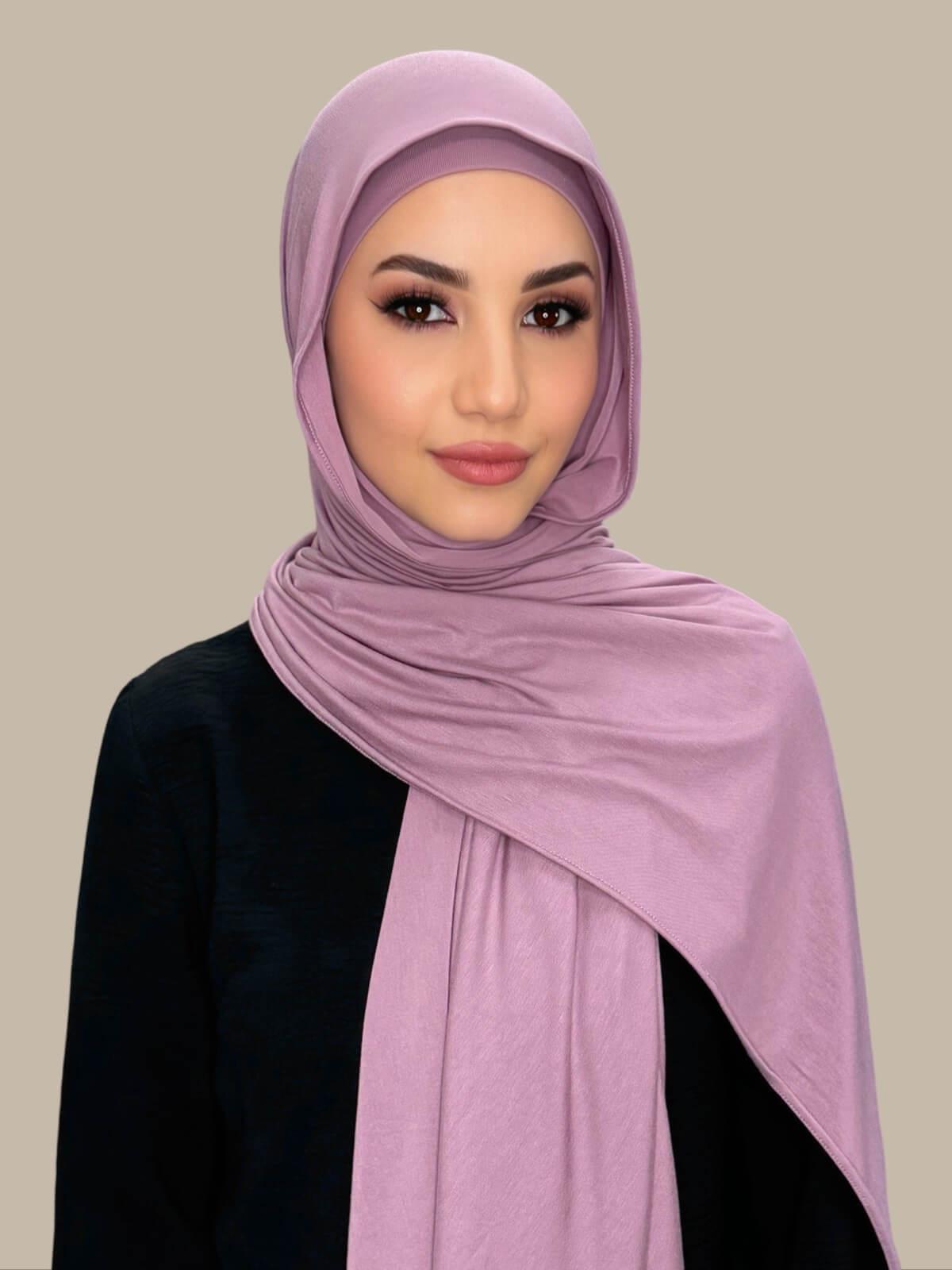 Premium Jersey Hijab-Khaki Rose