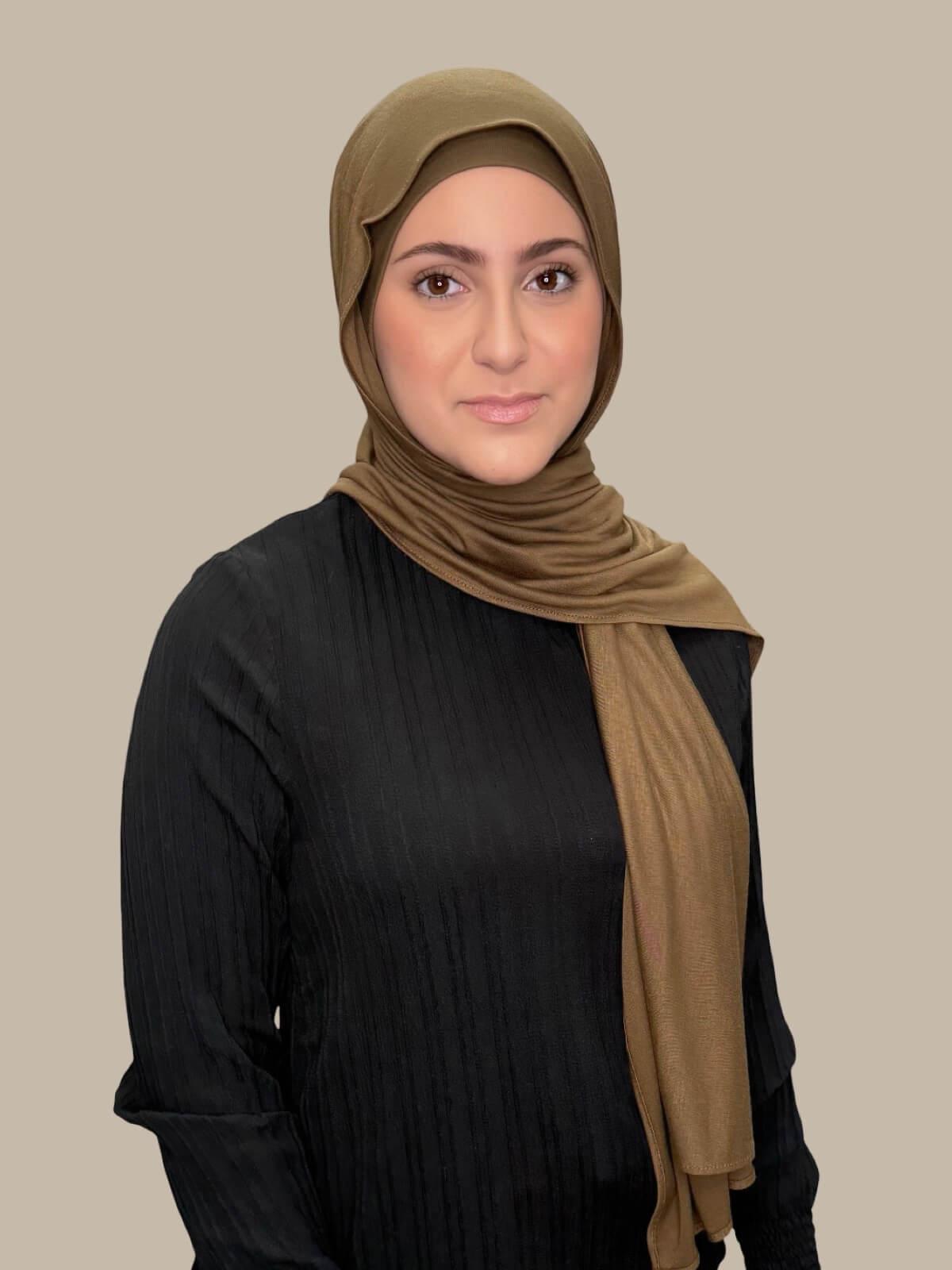 Modish Girl Premium Jersey Hijab-Bark