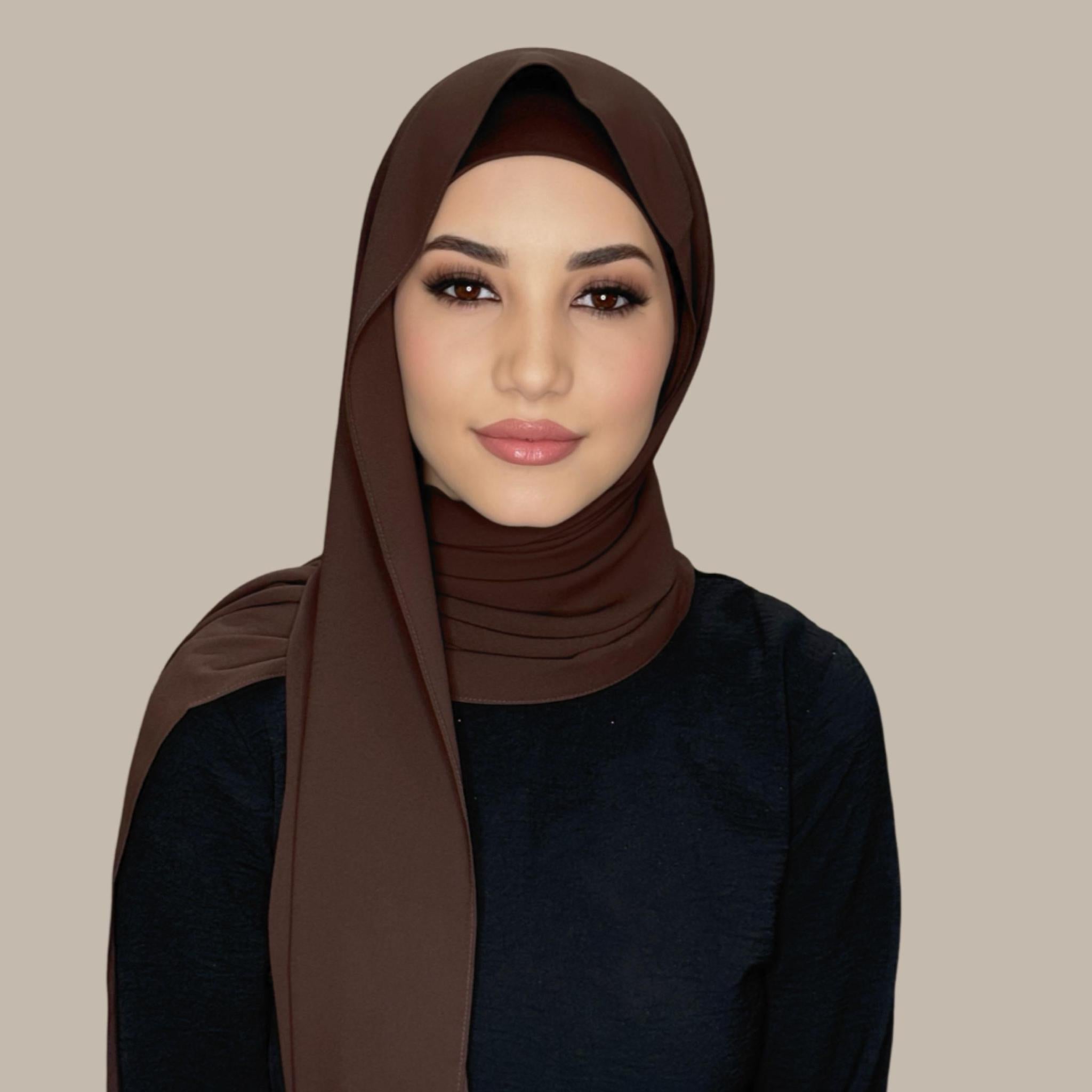 Matching Chiffon Hijab Set-Umber