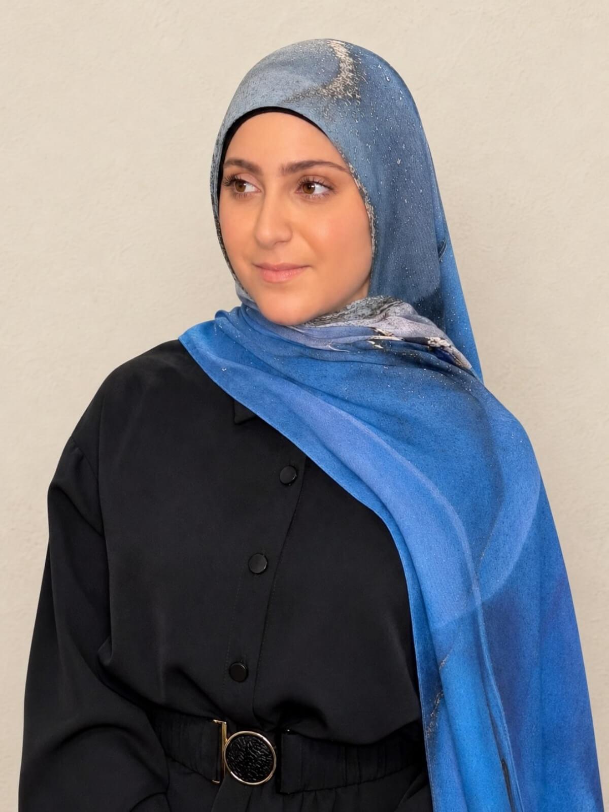 Modish Girl Print Modal Hijab-Santorini Night
