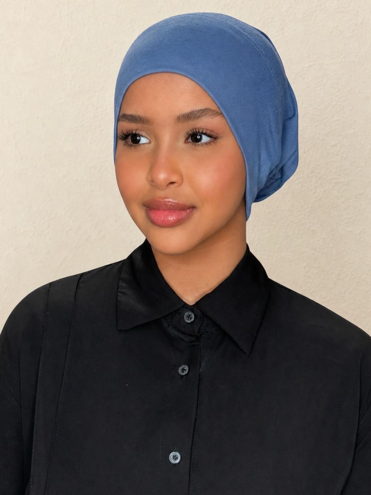 Premium Cotton Underscarf-Cool Blue