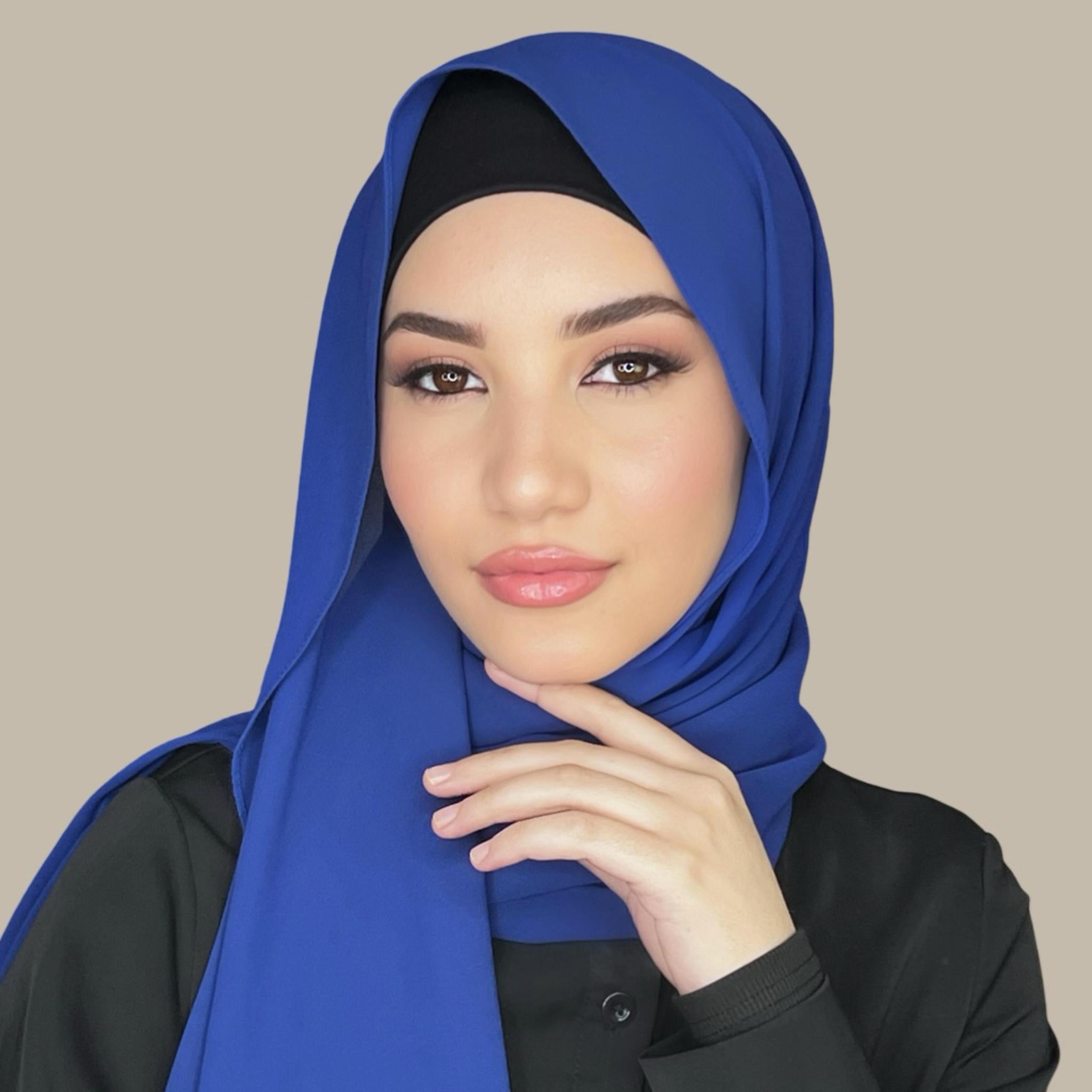 Classic Chiffon Hijab-Midnight Blue