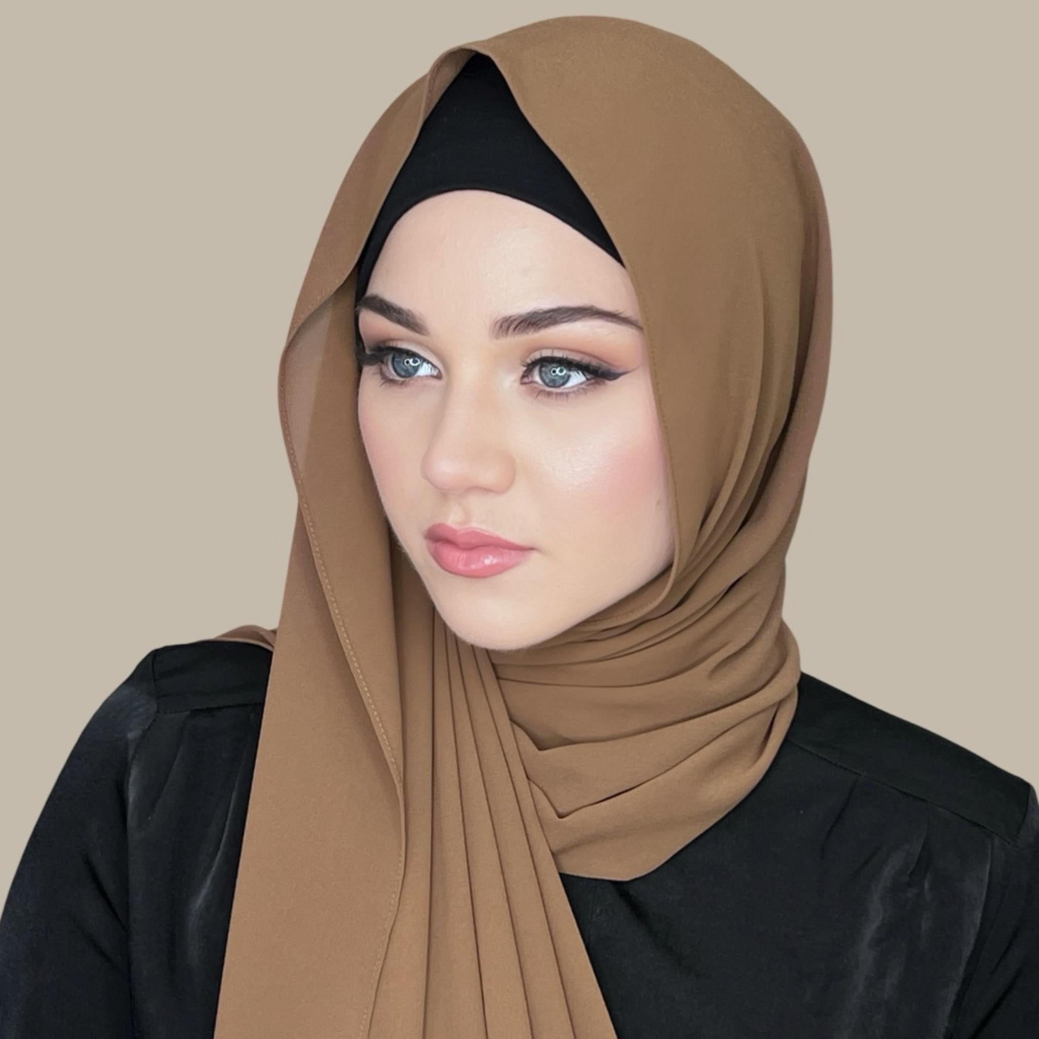 Classic Chiffon Hijab-Rust Brown