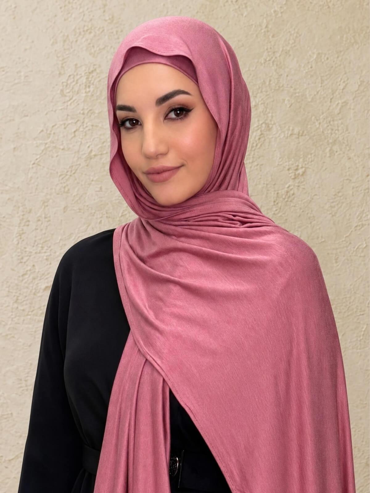 Premium Jersey Hijab-Pale Rose