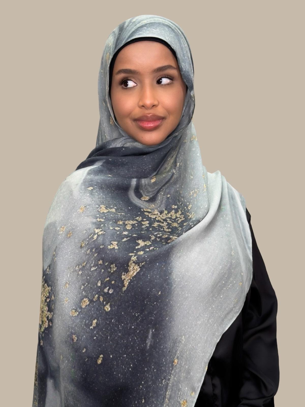 Print Modal Hijab-London Fog