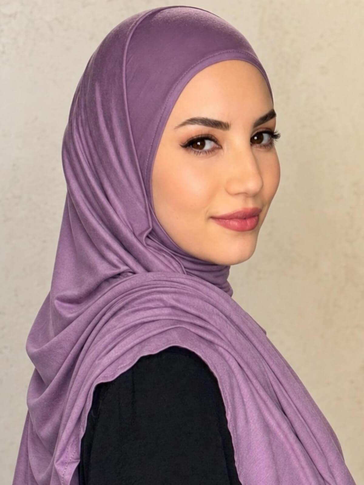 Pre-Sewn Jersey Hijab-Mauve Taupe