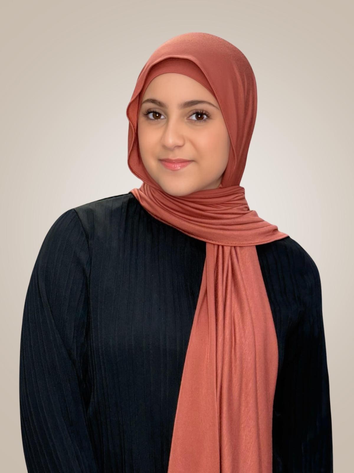 Modish Girl Premium Jersey Hijab-Brick Red