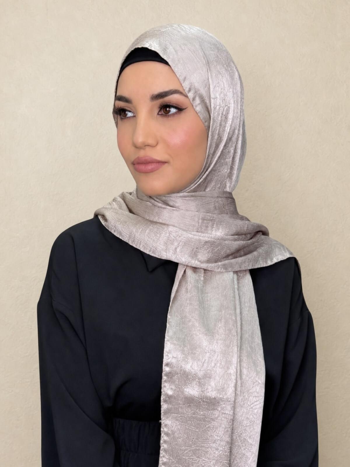 Classic Satin Hijab-Champagne